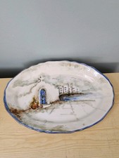 Vintage Hand Painted Platter / Serving Tray / Wall Decoration.  36 x25 cms