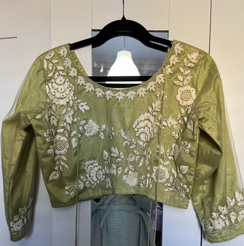 Lime green saree blouse - lime,