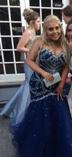 Navy Diamante Morilee Prom