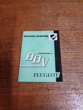 Vintage Peugeot BBV Moped Scooter Owners Manual Maintenanc Instruction Book 1960