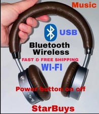 GOJI Wireless Bluetooth Over Ear Headphones & Wired with Ajust Headband - Mocha
