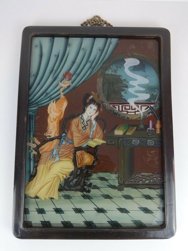 Reverse glass oil painting - reverse,