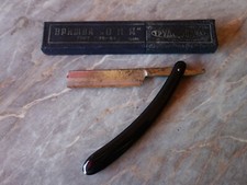 VTG OLD VERY RARE RUSSIAN 1956 "OKA" BARBER STRAIGHT SHAVING RAZOR & BOX TOOL