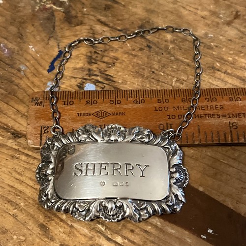Sterling silver decanter label - decanter,