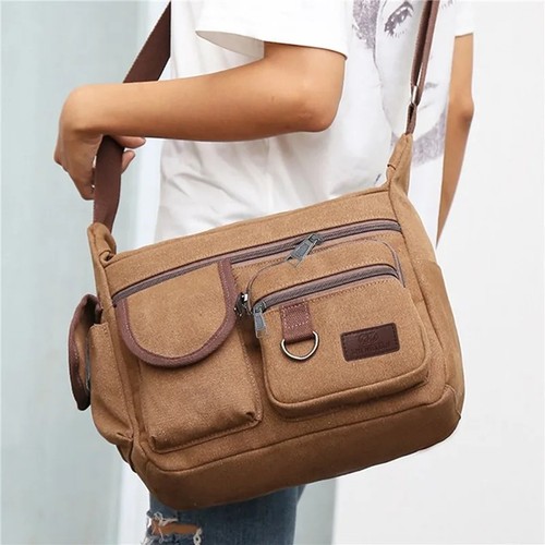 Men canvas shoulder - shoulder, bag