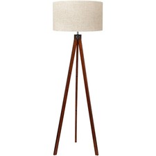 Wood Tripod Floor Lamp, Mid