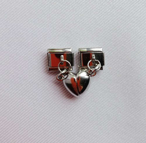 Silver tone magnetic heart - magnetic,