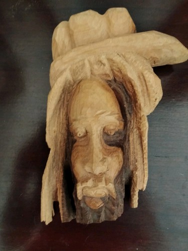 Hand carved wooden - bob, marley