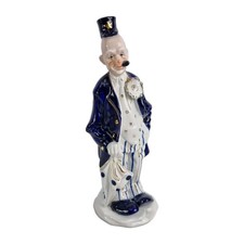 10″ Porcelain Clown Figurine – Unmarked Vintage / Decorative Collectible