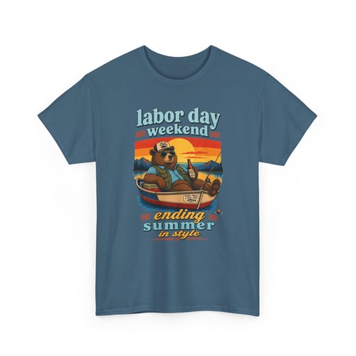 Retro labor day weekend bear - labor,