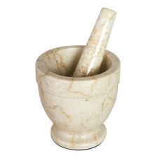 Mortar Pestle Champagne Marble