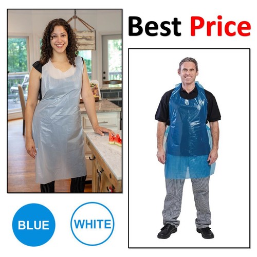 Disposable plastic aprons blue - plastic,