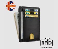 Men Anti-scan Leather Slim ID Credit Card Holder RFID Blocking Thin Small Wallet