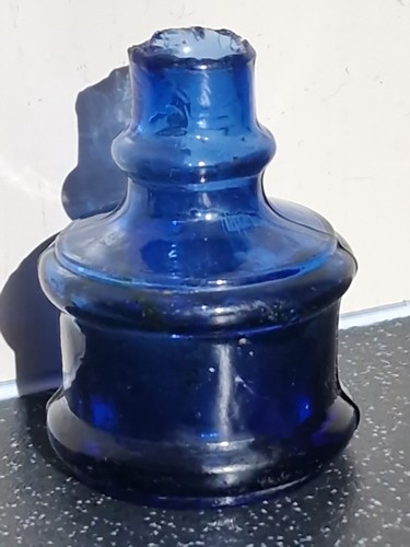 Old cobalt blue - glass, ink