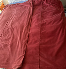 Vintage Marks Spencer St Michael Cotton Velvet Pair Curtains Raspberry Red Pink