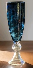 Large Blue Swirl Art Glass
