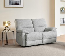 Grey High Quality Fabric Electric Reclining 2 Seater Sofa - OXFORD