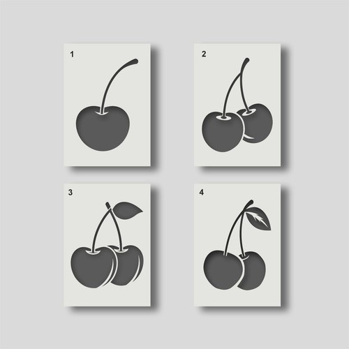 Reusable cherry stencil diy - reusable,