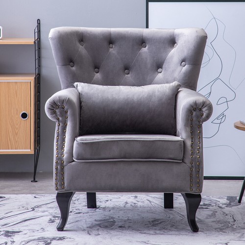 Velvet fireside wingback - velvet,