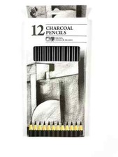 12pc Charcoal Artist Pencils For Drawing Sketching Shading Draw Tones Shades UK