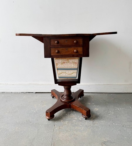 Antique mahogany sewing table - antique,