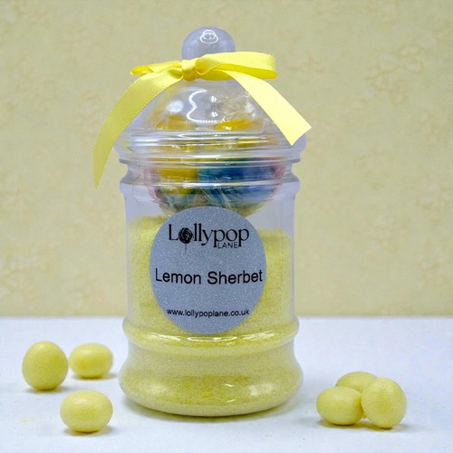 Lemon sherbert jar with - , in