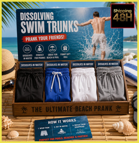Dissolving swim trunks prank - dissolving,