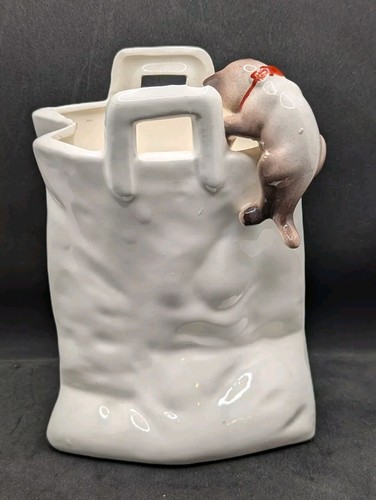 Vintage porcelain cat looking - porcelain,