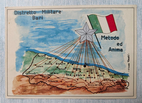 Postcard bari regimental - bari,