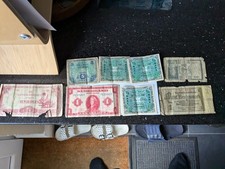 Mixed Lot Old Bank Notes & Tokens Vintage Money Foreign