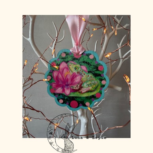 Frog lily pad christmas - frog,