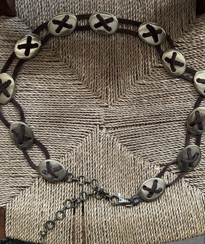 Vintage suede concho belt - concho,