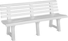 3 Seater Outdoor White Bench