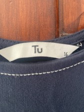 Tu Navy Pinafore Dress Size 16