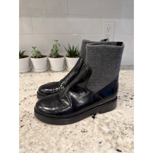 Crew black leather gray knit - j.crew,
