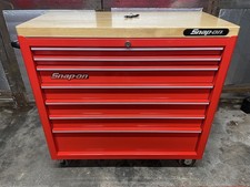 Snap On tool box 40" roll cab red with wooden top