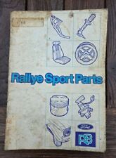 FORD RS Rallye Sport Illustrated Car Parts List 1977