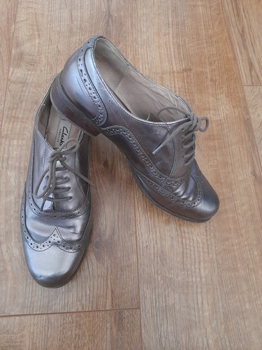 Clarks silver brogues leather - silver,