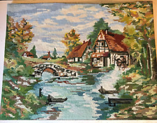 Vintage Tapestry Picture - Water Mill - Country Scene by Gobelin