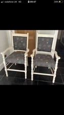 2x white dining Chair carvers