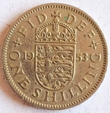 1953 One Shilling English Coin - Elizabeth II