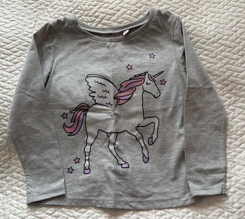 Girls grey glitter unicorn - girls,