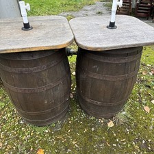 2x Beer Barrel Drinks Table pub bar With Umbrella Fixings Pickup Only