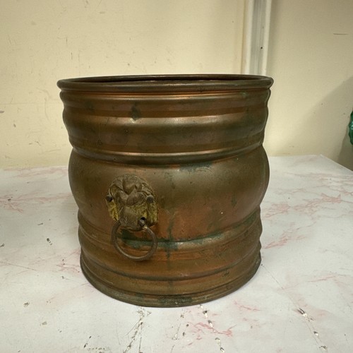 Vintage copper planter pot - vintage,