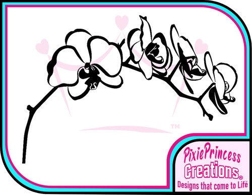 Flower orchid vinyl sticker - orchid,