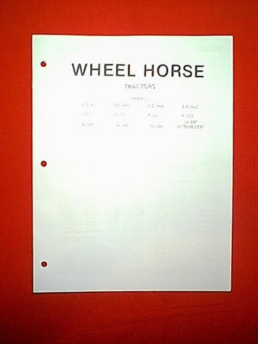 Wheel horse tractor service - horse,