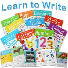 Wipe Clean Learn To Write 10 Books Collection Set Alphabets Numbers Phonics NEW