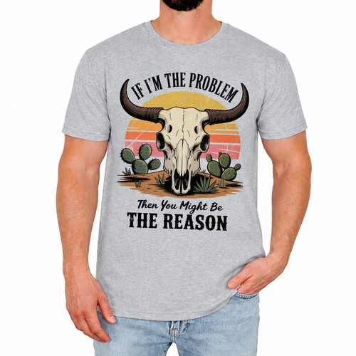Funny cow skull mens shirt - mens, t-shirt