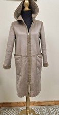 Zara Basic Size Eur XS beige faux Sheepskin / Shearling reversible hooded coat