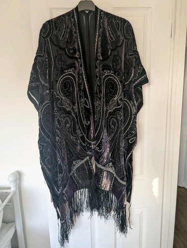 Black velvet metallic - black, paisley